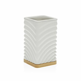Tandenborstelhouder Versa Wit Keramisch Bamboe 1