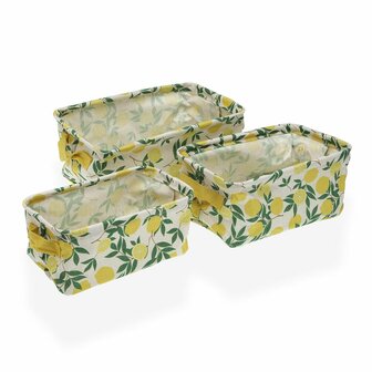 Mandenset Versa Textiel Citroen 18 x 14 x 28 cm 1