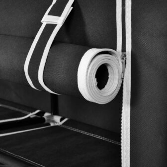 Schoenenkast met hoes 115x28x110 stof zwart  5