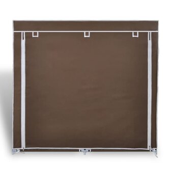 Schoenenkast met hoes 115x28x110 stof bruin  3