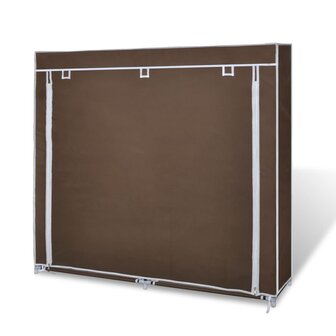 Schoenenkast met hoes 115x28x110 stof bruin  4