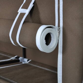 Schoenenkast met hoes 115x28x110 stof bruin  5