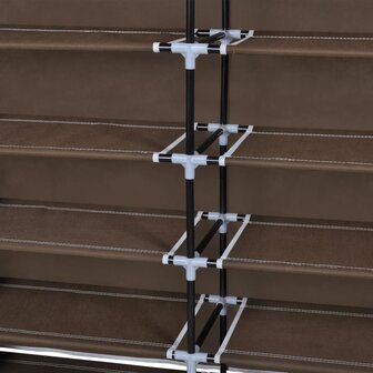 Schoenenkast met hoes 115x28x110 stof bruin  6