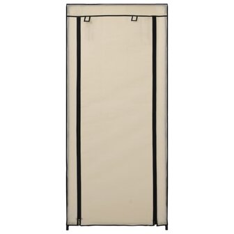 Schoenenkast met hoes 58x28x106 cm stof cr&egrave;me 3