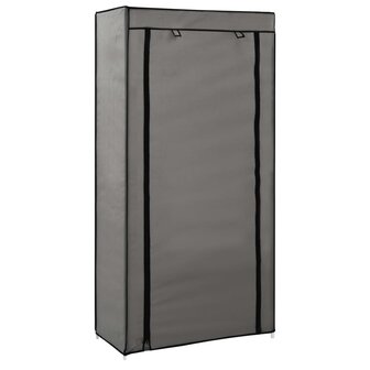 Schoenenkast met hoes 58x28x106 cm stof grijs 1