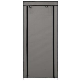 Schoenenkast met hoes 58x28x106 cm stof grijs 4
