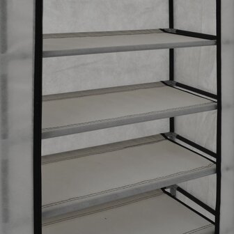 Schoenenkast met hoes 58x28x106 cm stof grijs 7