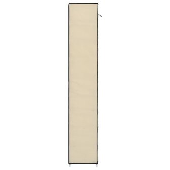 Schoenenkast met hoes 57x29x162 cm stof cr&egrave;me 6