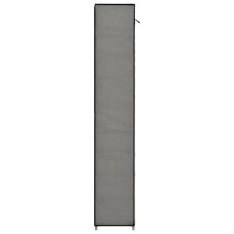 Schoenenkast met hoes 57x29x162 cm stof grijs 8