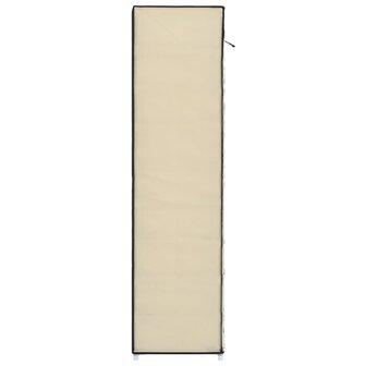 Schoenenkast met hoes 115x28x110 cm stof cr&egrave;me 6