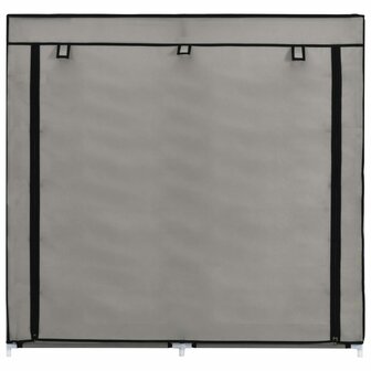 Schoenenkast met hoes 115x28x110 cm stof grijs 4