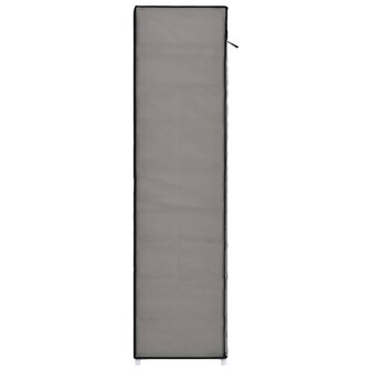 Schoenenkast met hoes 115x28x110 cm stof grijs 6