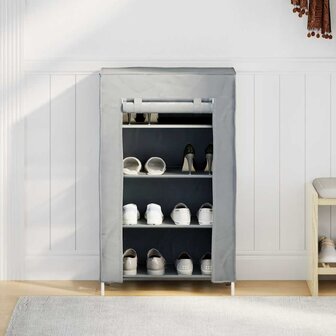 Schoenenkast 60,5x30x97 cm vliesvlies grijs 4