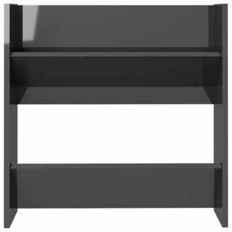 Wandschoenenkast 60x18x60 cm bewerkt hout hoogglans grijs 4