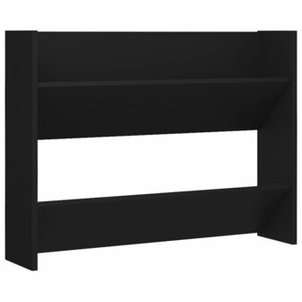 Wandschoenenkast 80x18x60 cm bewerkt hout zwart 2