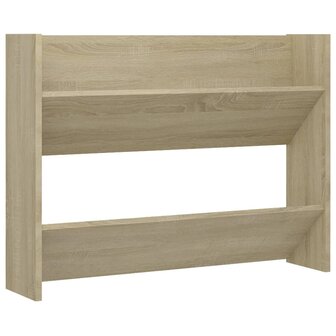 Wandschoenenkast 80x18x60 cm bewerkt hout sonoma eikenkleurig 2