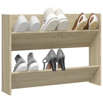 Wandschoenenkast 80x18x60 cm bewerkt hout sonoma eikenkleurig 3