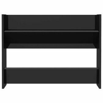 Wandschoenenkast 80x18x60 cm bewerkt hout hoogglans zwart 4