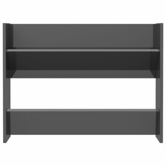 Wandschoenenkast 80x18x60 cm bewerkt hout hoogglans grijs 4