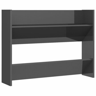 Wandschoenenkasten 2 st 80x18x60 cm hout hoogglans grijs 5