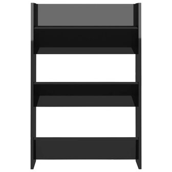 Wandschoenenkast 60x18x90 cm bewerkt hout hoogglans zwart 4
