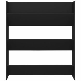 Wandschoenenkast 80x18x90 cm bewerkt hout zwart 4