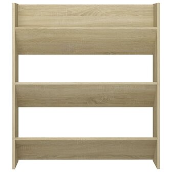 Wandschoenenkast 80x18x90 cm bewerkt hout sonoma eikenkleur 4