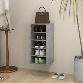 Schoenenkast 31,5x35x70 cm bewerkt hout betongrijs 1
