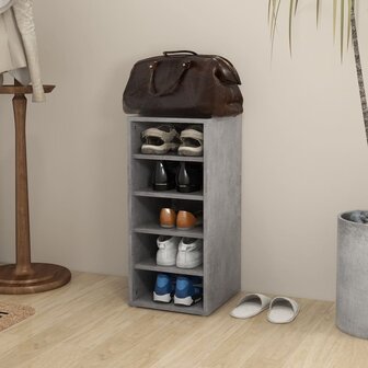 Schoenenkast 31,5x35x70 cm bewerkt hout betongrijs 3