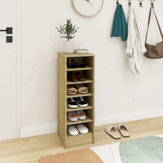 Schoenenkast 31,5x35x90 cm bewerkt hout sonoma eikenkleurig 5