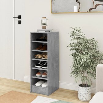 Schoenenkast 31,5x35x90 cm bewerkt hout betongrijs 1