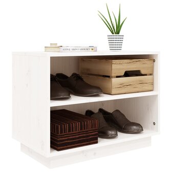 Schoenenkast 60x34x45 cm massief grenenhout wit 4