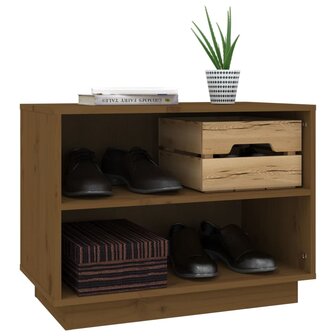 Schoenenkast 60x34x45 cm massief grenenhout honingbruin 4