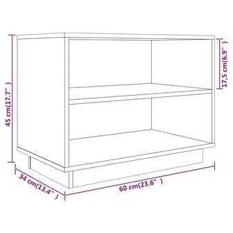 Schoenenkast 60x34x45 cm massief grenenhout honingbruin 8
