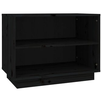 Schoenenkast 60x34x45 cm massief grenenhout zwart 2