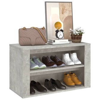 Schoenenkast 75x35x45 cm bewerkt hout betongrijs 4