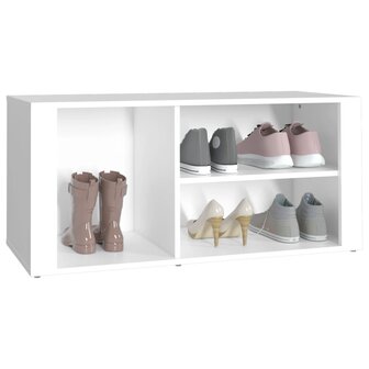 Schoenenkast 100x35x45 cm bewerkt hout wit 4