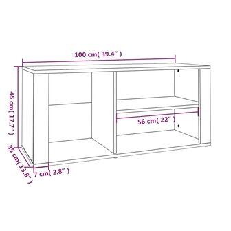 Schoenenkast 100x35x45 cm bewerkt hout wit 8