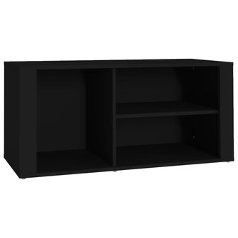 Schoenenkast 100x35x45 cm bewerkt hout zwart 2