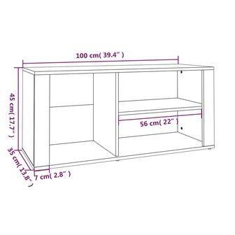 Schoenenkast 100x35x45 cm bewerkt hout zwart 8