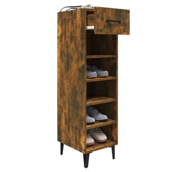 Schoenenkast 30x35x105 cm bewerkt hout gerookt eikenkleurig 7