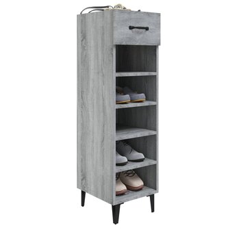 Schoenenkast 30x35x105 cm bewerkt hout grijs sonoma eikenkleur 6