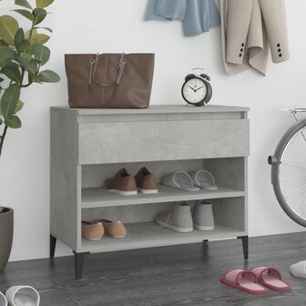 Schoenenkast 70x36x60 cm bewerkt hout betongrijs 1