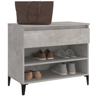Schoenenkast 70x36x60 cm bewerkt hout betongrijs 4