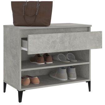 Schoenenkast 70x36x60 cm bewerkt hout betongrijs 5