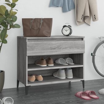 Schoenenkast 70x36x60 cm bewerkt hout sonoma grijs 1