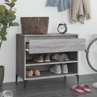 Schoenenkast 70x36x60 cm bewerkt hout sonoma grijs 3