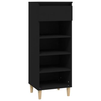 Schoenenkast 40x36x105 cm bewerkt hout zwart 2