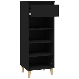 Schoenenkast 40x36x105 cm bewerkt hout zwart 4