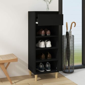 Schoenenkast 40x36x105 cm bewerkt hout zwart 6